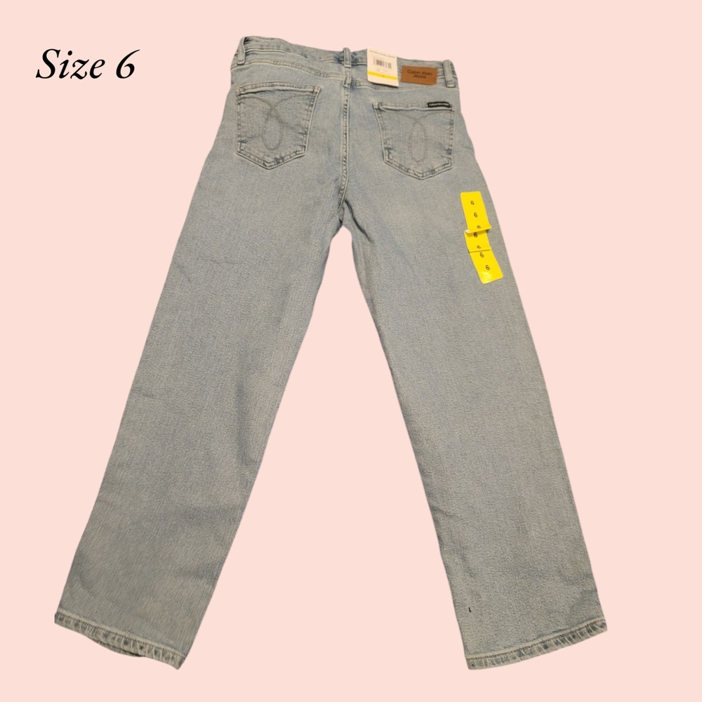Calvin Klein Jeans Adult Size 6 Light Blue High Rise Straight Leg Women